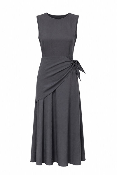 Özge Özgenç Sleeveless Dress with Scarf Accessory