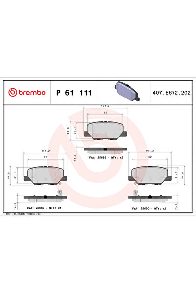 Brembo Set Placute Frana Frana Disc Changan CS35 Citroen C4 Aircross 2007-2022