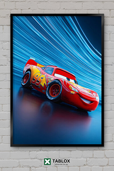 TABLOX Cars Lightning Mcqueen Movie Rusteze Wooden Framed Decorative Mdf Pain...