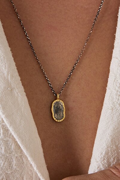 Ricco Jewellery 14 K Gold Kaplama 925 Ayar Gümüş Anubis Kolye