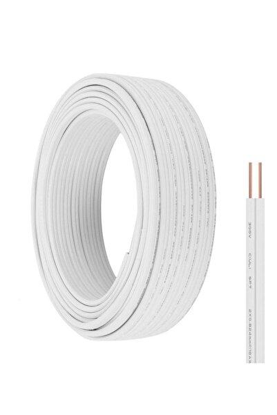 Duravel Electrical Cable Wire, 2-Core Copper, White PVC Insulated Twin Flexib...