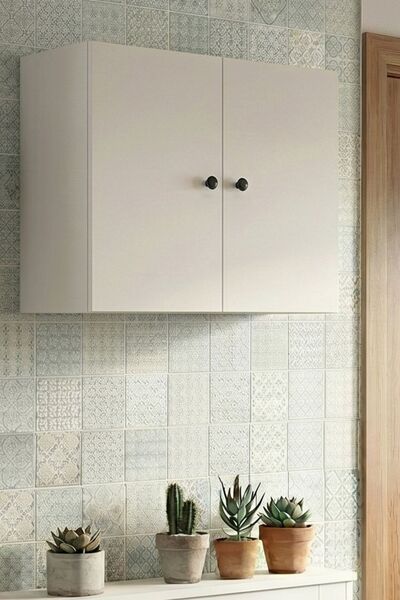 Kenzlife hazır mutfak dolabı mihrimah mat beyaz 080*60*32 arkalıklı suntalam
