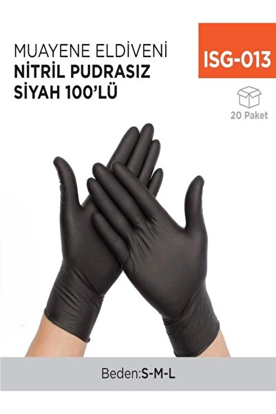 inci çelik aksesuar Inspection Gloves Nitrile Powder Free Black 100 Pcs