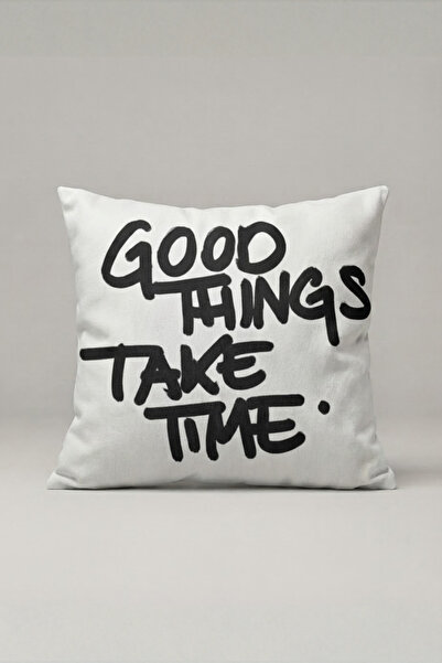 Generic Brand Good Things Take Time Written Cushion Cover 223 – Good Things D...
