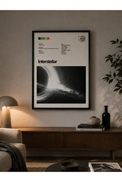 Zuma Studio Interstellar Film Posteri Siyah Çerçeveli Duvar Tablosu | Premium...