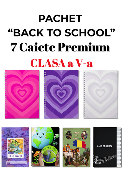 OEM Pachet „Back to school” Caiete clasa a V-a, Caiete Studentesti Premium