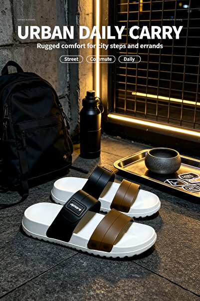 Amity Footwear KSA Ultra Lightweight Men Casual Dual Strap Slides, Ergonomic ...