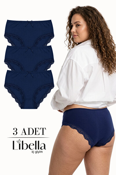 LİBELLA İÇ GİYİM Čipkaste detaljne gaćice veće veličine sa visokim strukom, p...