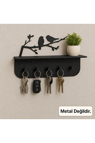 B2 Studio Kuş ve Dal Figürlü Raflı Anahtar Askısı – 5 Askılı Duvar Tipi – 19 ...