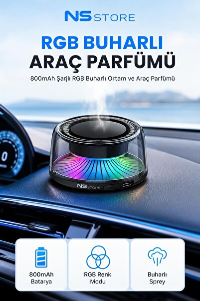 NS Store Şarjlı Akıllı Araç ve Ortam İçi Buharlı LED Aydınlatmalı Oda Kokusu ...