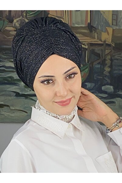 MY UKİYO STORE Tesettür Sade Model Simli Büzgülü Abiye Bone Şal