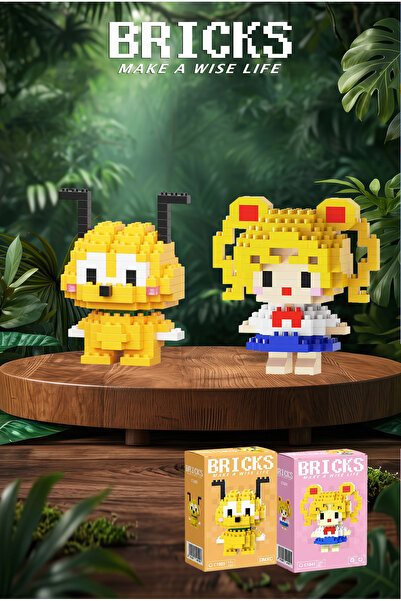Bricks make a wise life Pluto ve Ay Savaşçısı 3D Yapboz - İkili Set - Mikro B...