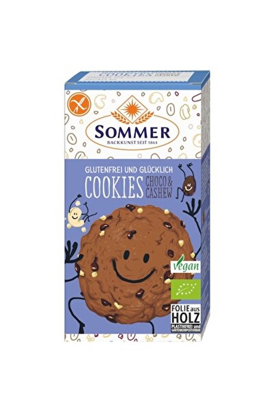 SOMMER Organic gluten-free biscuits with chocolate and cashew, 125g