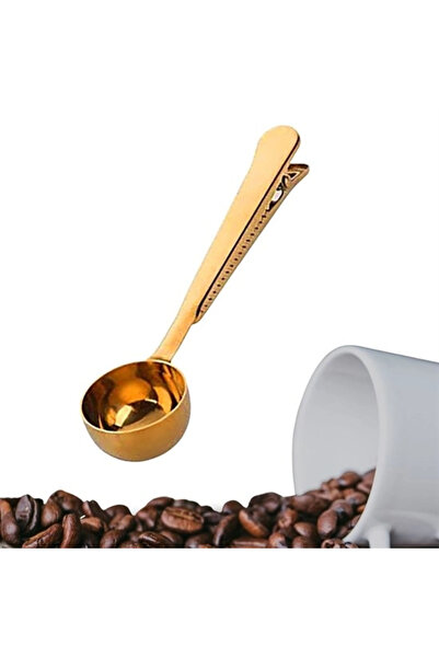 shopwave Latched Coffee Measuring Spoon Gold Multifunctional Stainless Steel ...