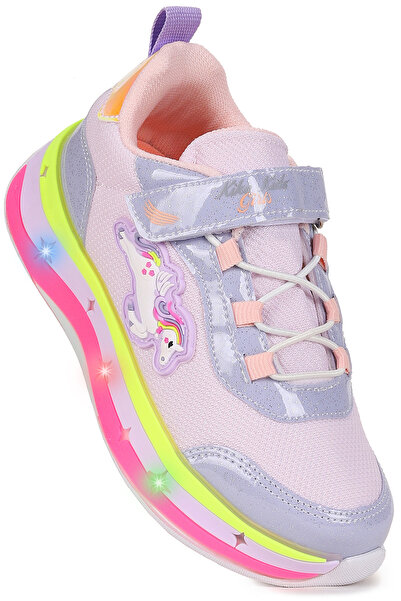Kiko Kids Venzo Unicorn Işıklı Cırtlı Kız Çocuk Spor Ayakkabı