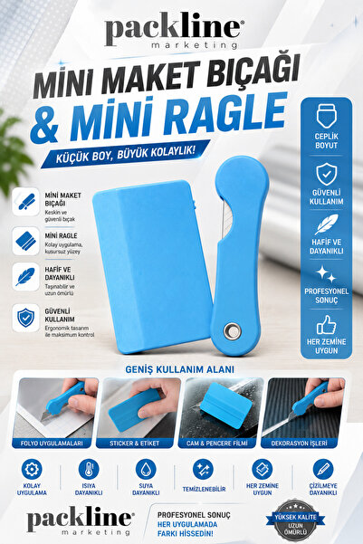Packline Marketing Mini Maket Bıçağı + Mini Ragle Seti ( 1 + 1 Adet )
