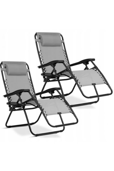 SOFOTEL Set 2 sezlonguri pliabile compact ChillWell Zero Gravity Gri pentru p...