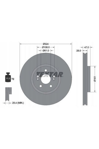 TEXTAR 92119405 DISC NEDIFINIT. RENAULT P. ESPACE/VEL SATIS 2,0-3,5 V6 02-