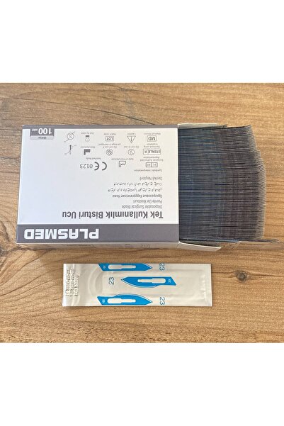 PLASMED BİSTÜRİ KESİM OPERASYON UCU NO: 23 (steril) (100 ADET) PASLANMAZ ÇELİK
