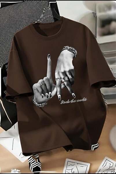 Oksit La Hand Sign Front Printed Street Fashion Unisex T-Shirt