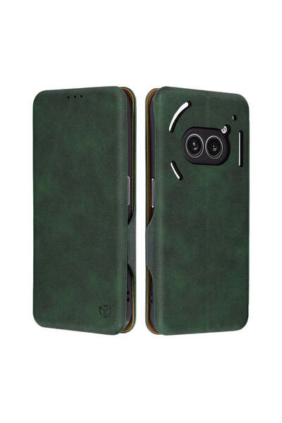 Techsuit Husă pentru Nothing Phone (2a), Safe Wallet Plus, negru - verde