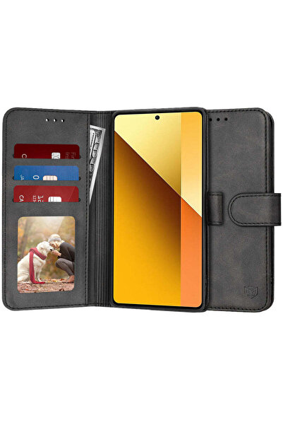Techsuit Husă pentru Xiaomi Redmi Note 13 5G, tip agendă, negru - negru