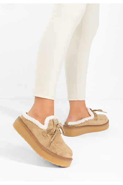 B T Shoes Saboti mocasini dama Seloria kaki