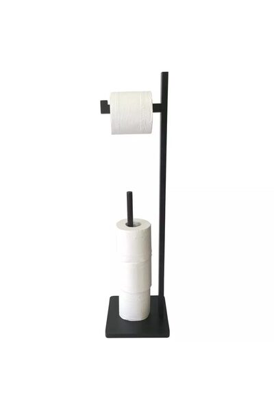 King Bamboo toilet paper holder with 5 roll reserve, black, Kinghoff