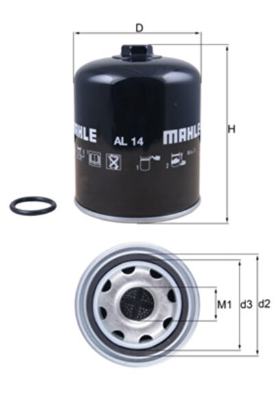 MAHLE Filtru cu Uscator de Aer Cartus de Desicator (g1 1/4"-11 Presiune 13bar...