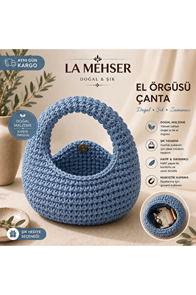 LA MEHSER حقيبة صغيرة محبوكة يدويًا للاستخدام اليومي والأنيق