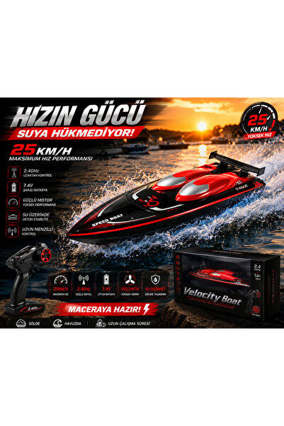 Cici Oyuncak Storm Velocity Boat 2.4GHz Uzaktan Kumandalı RC Sürat Teknesi 1:...