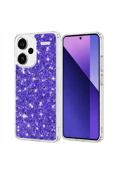 Techsuit Case for Xiaomi Redmi Note 13 Pro+ 5G, Sparkly Glitter, white - purple