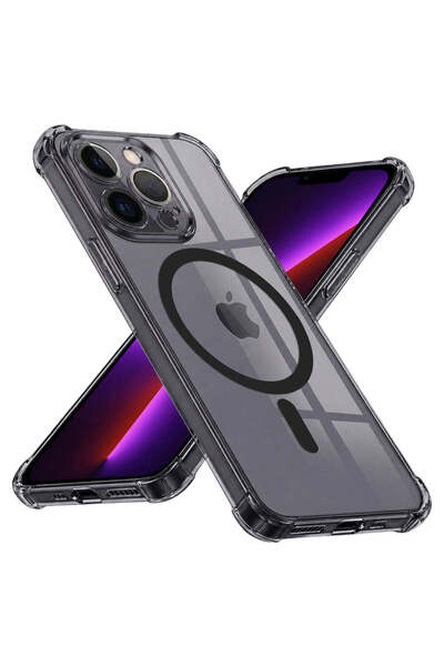 Techsuit Husă pentru iPhone 13 Pro, Antișoc, din Silicon Transparent, MagSafe...