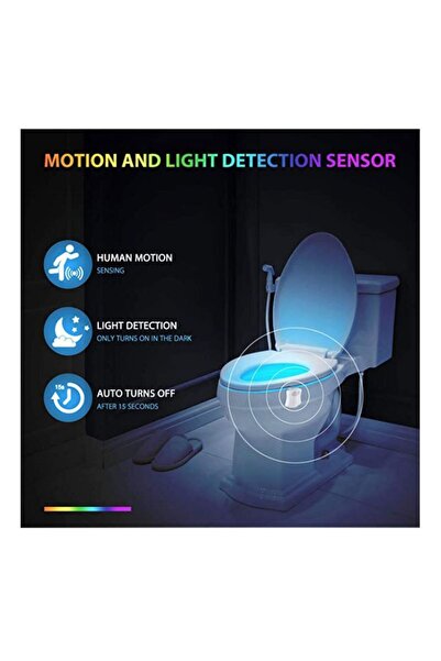 Generic Brand 3pcs丨Automatic Motion Sensor Toilet Light, 3 Pack 16 RGB Color ...