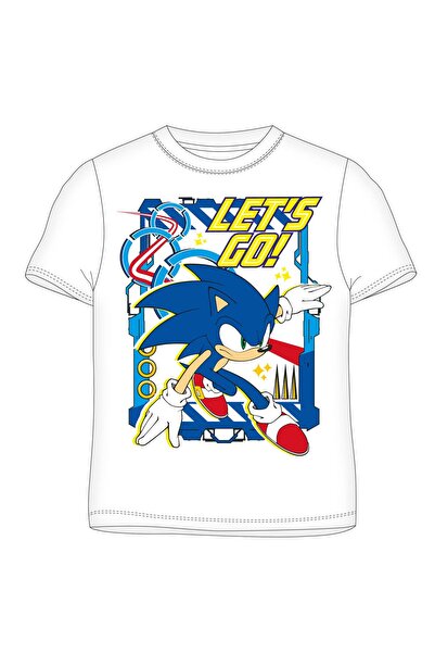 Sonic Λευκό μπλουζάκι 4-9 ετών με ποιοτική εκτύπωση 100% Βαμβάκι