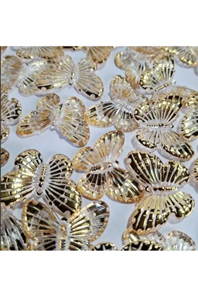 yiğit aksesuar 2.5 cm Beyaz Gold 10 Adet Deniz Ürünleri sedefli Kelebek İnci ...