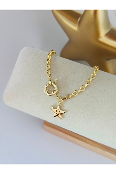 BYYEŞO Smiling Star Charm Detailed Steel Bracelet