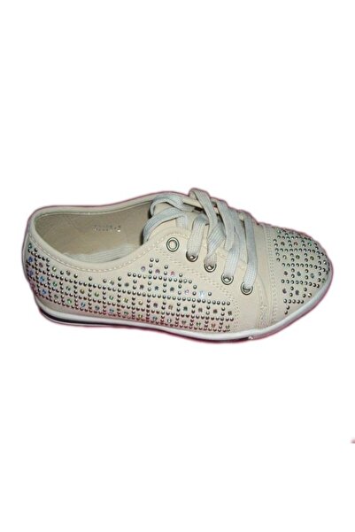 OEM Tenis original, nuanta crem, cu model rafinat realizat din strasuri