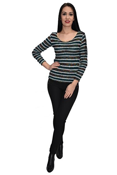 OEM Bluza tricotata,model multicolor ,nuanta de verde