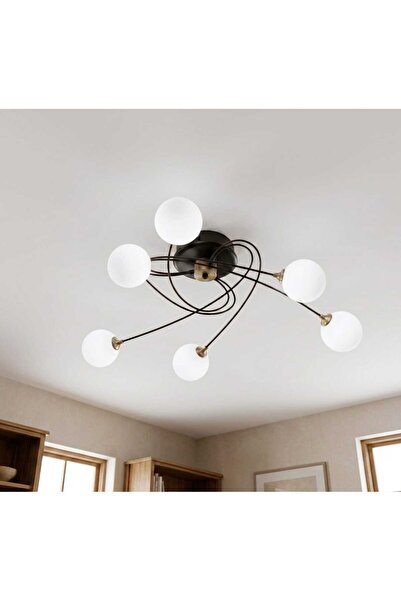 Belezza Lighting Siyah Gold 6 Lı Avize BLZZ001