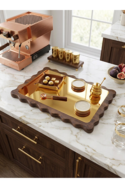 fam wood art طبق تقديم الجبن والتقديم مستطيل الشكل من خشب الباباتيا الذهبي ال...