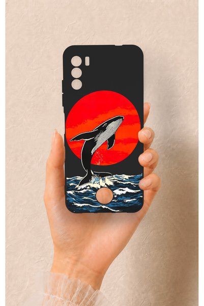Vip Case حافظة سيليكون متوافقة مع Reeder S19 Max Pro S بنمط الحوت الأحمر الشمسي