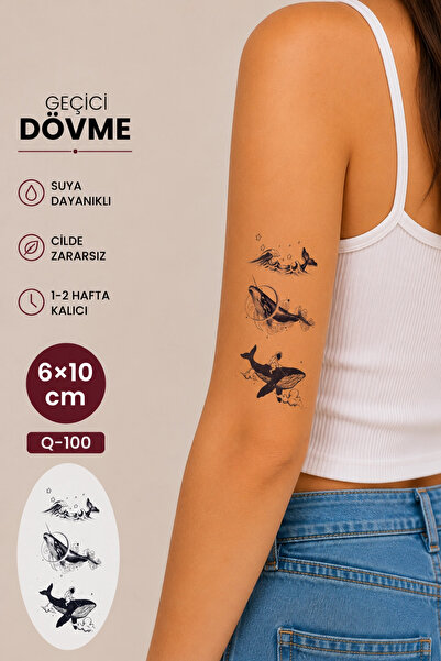 Barly Yunus Balığı Mini Geçici Dövme Tattoo
