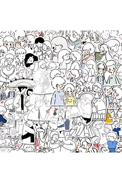 Choice 60PCS 60Pcs Cute Couple Doodle Cartoon Stickers, DIY Decorative Sticke...