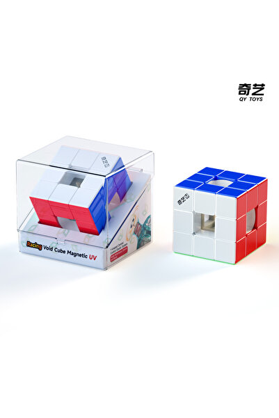 choice2 مكعب سحري مغناطيسي UV QiYi، مكعب سرعة مجوف، لغز مغناطيسي UV M 3x3 لتخ...