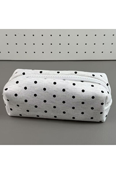 Choice A2 【SSummer10】Polka Dot Large-Capacity Soft Touch Pencil Case-Pen Bag ...