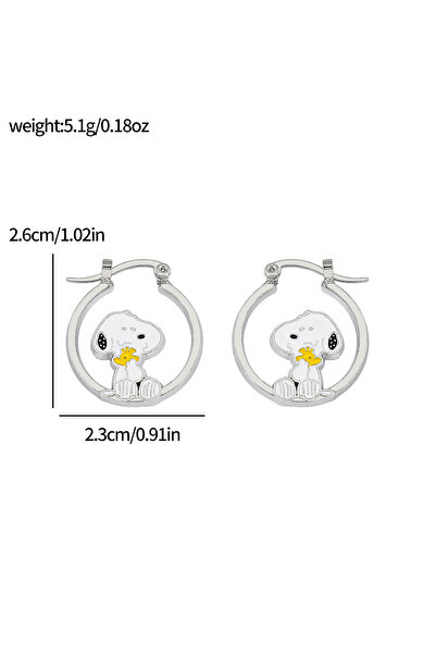 Choice Bandai ES1100 Cute Cartoon Snoopy Hollowed out Earrings, Ear Studs, Ni...