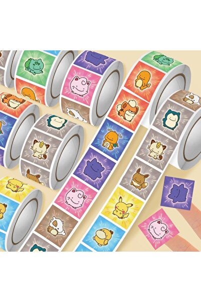 Choice 500pcs 500pcs/Roll Pokemon Cartoon Square Card Sealing Stickers DIY PV...