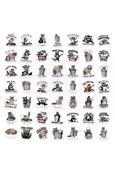 Choice 50PCS 50-100PCS Waterproof Funny Raccoon Theme Stickers Cartoon Fun Sk...