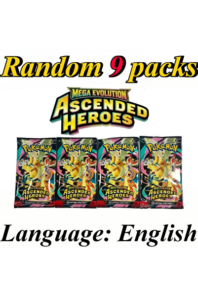 Choice9 بطاقات بانداي ASCENDED HEROES 9 حزم من بطاقات بوكيمون، مجموعة Bright ...